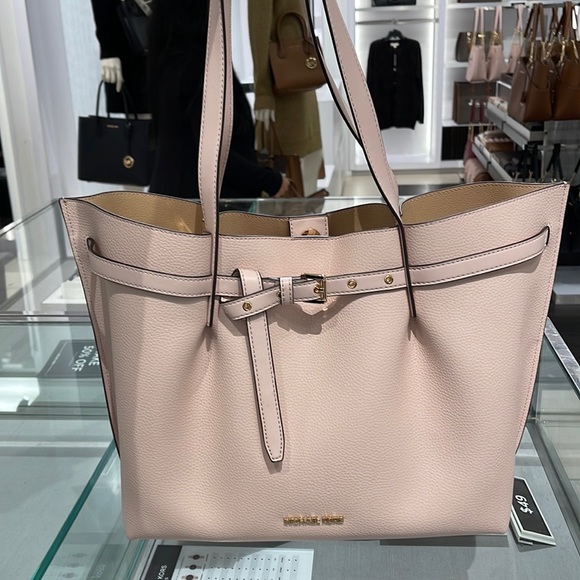 MICHAEL KORS Emilia Large Pebbled Leather Tote Bag POWDER BLUSH - Picture 15 of 16